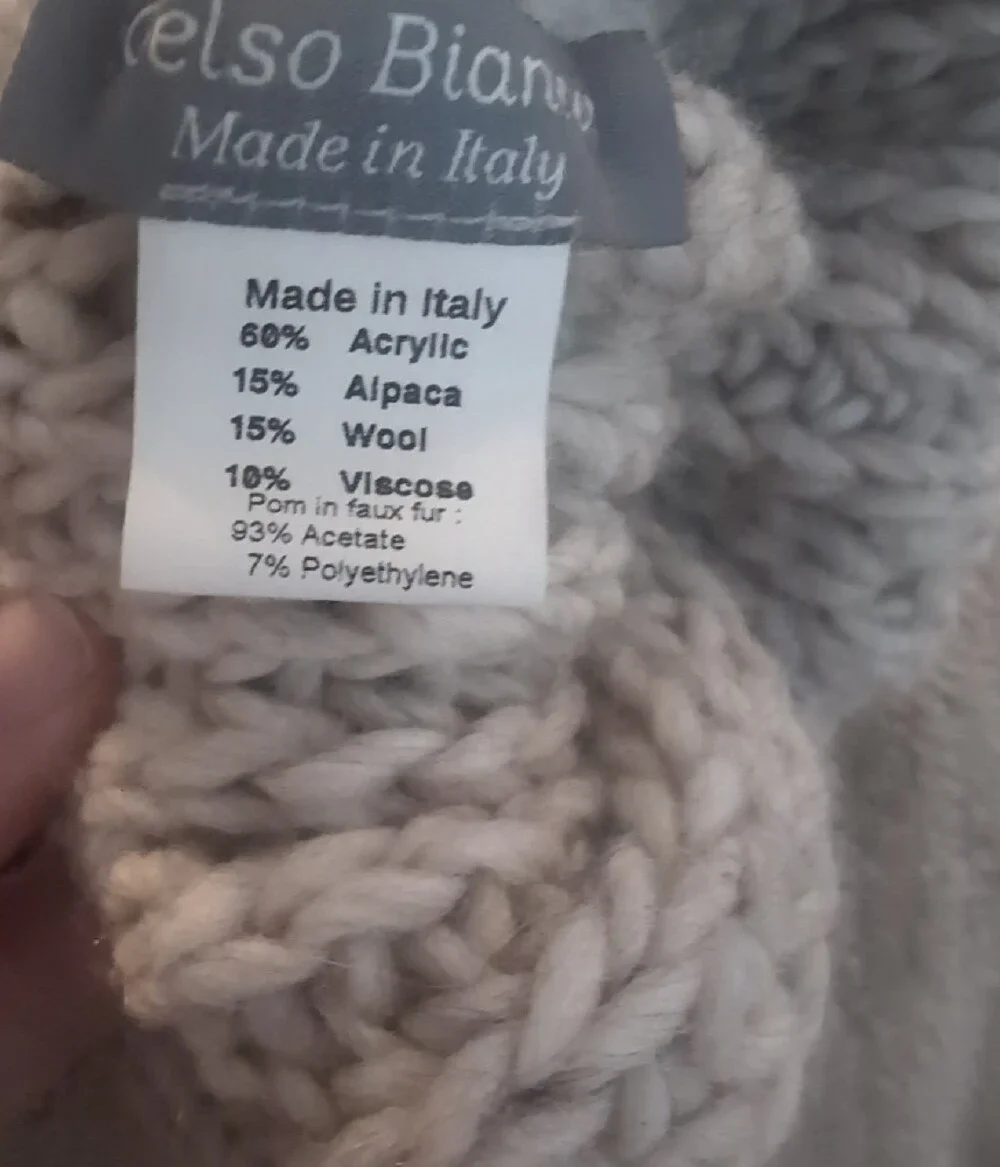 Cozy Kids Knit Pom Beanie - Beige Tan Gelso Bianco Made In italy Small Toddler